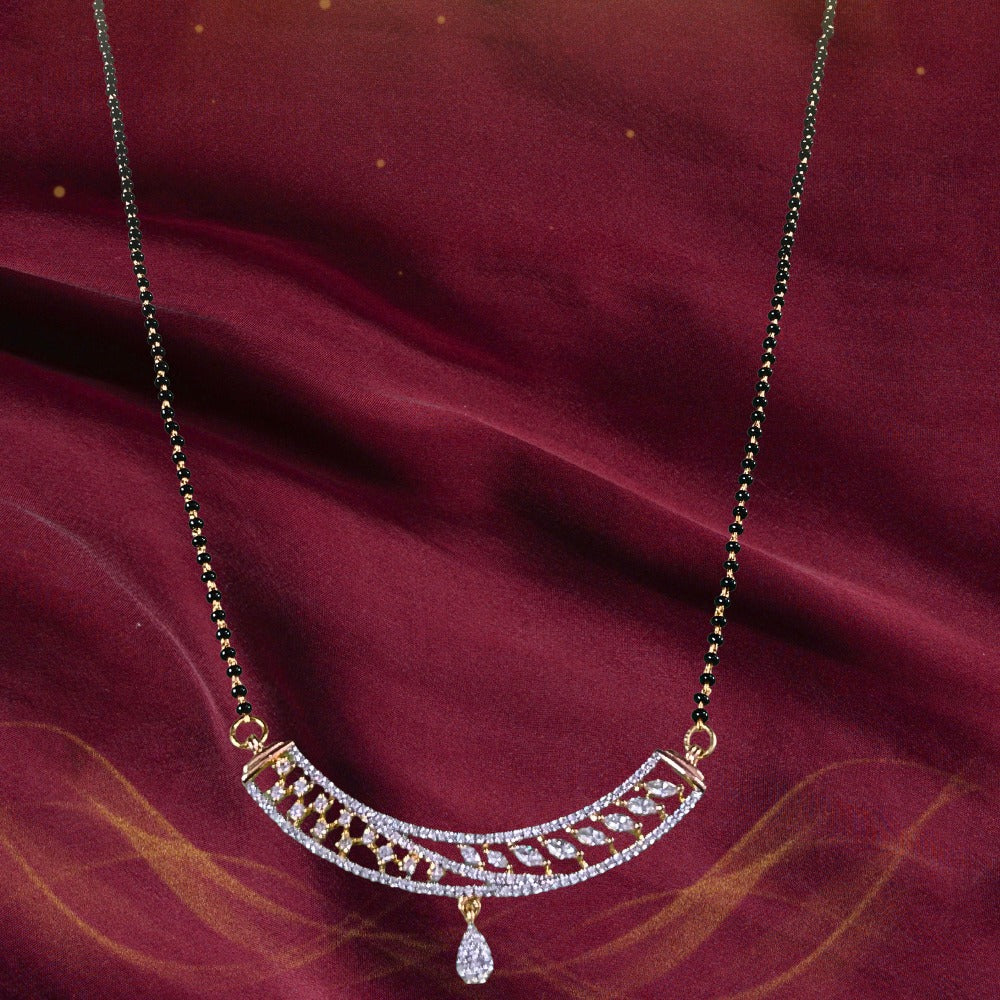 American Diamond Classic Mangalsutra Set With Earrings