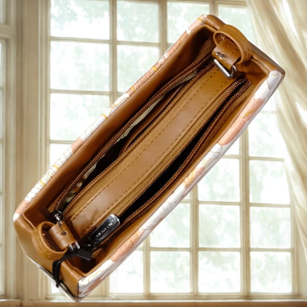 Boat Shaped Floral Printed Sling Bag