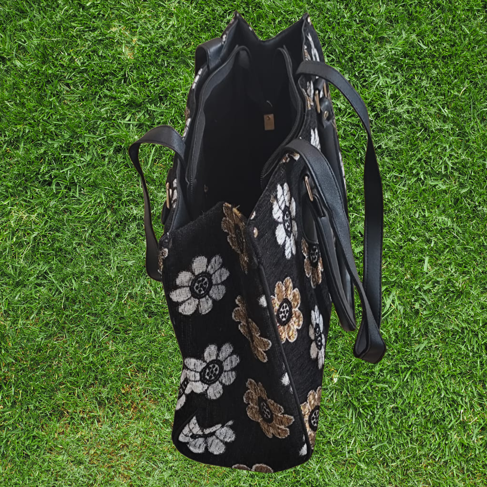 Canvas Fabric Flower Printed Tote Bag