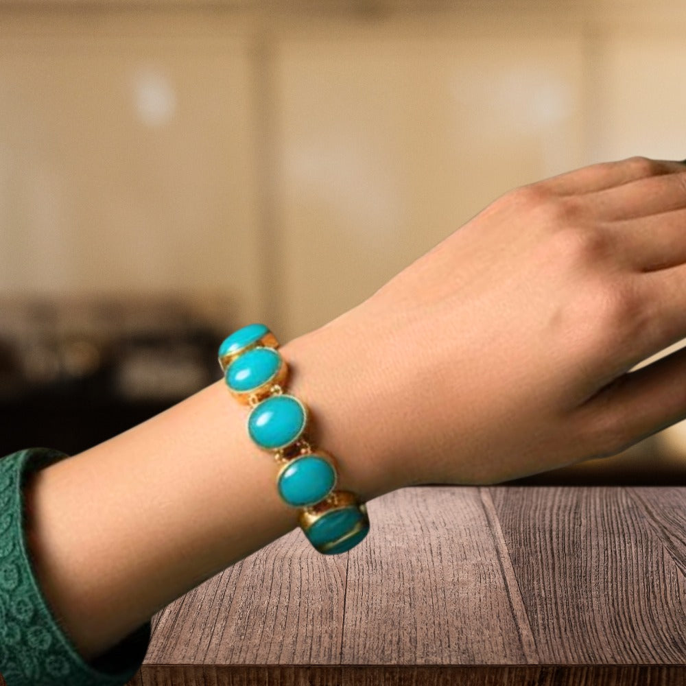 Blue Gemstone Adjustable Bracelet