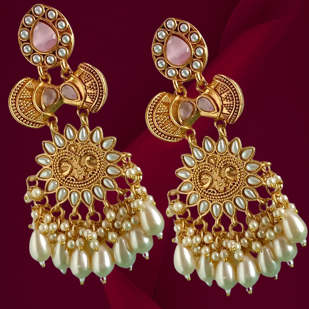 Kundan Earrings With Pearls