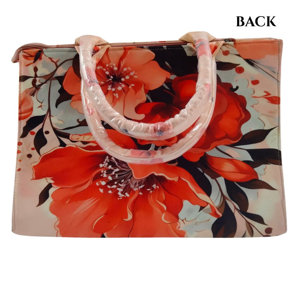 Canvas Fabric Flower Printed Tote Bag