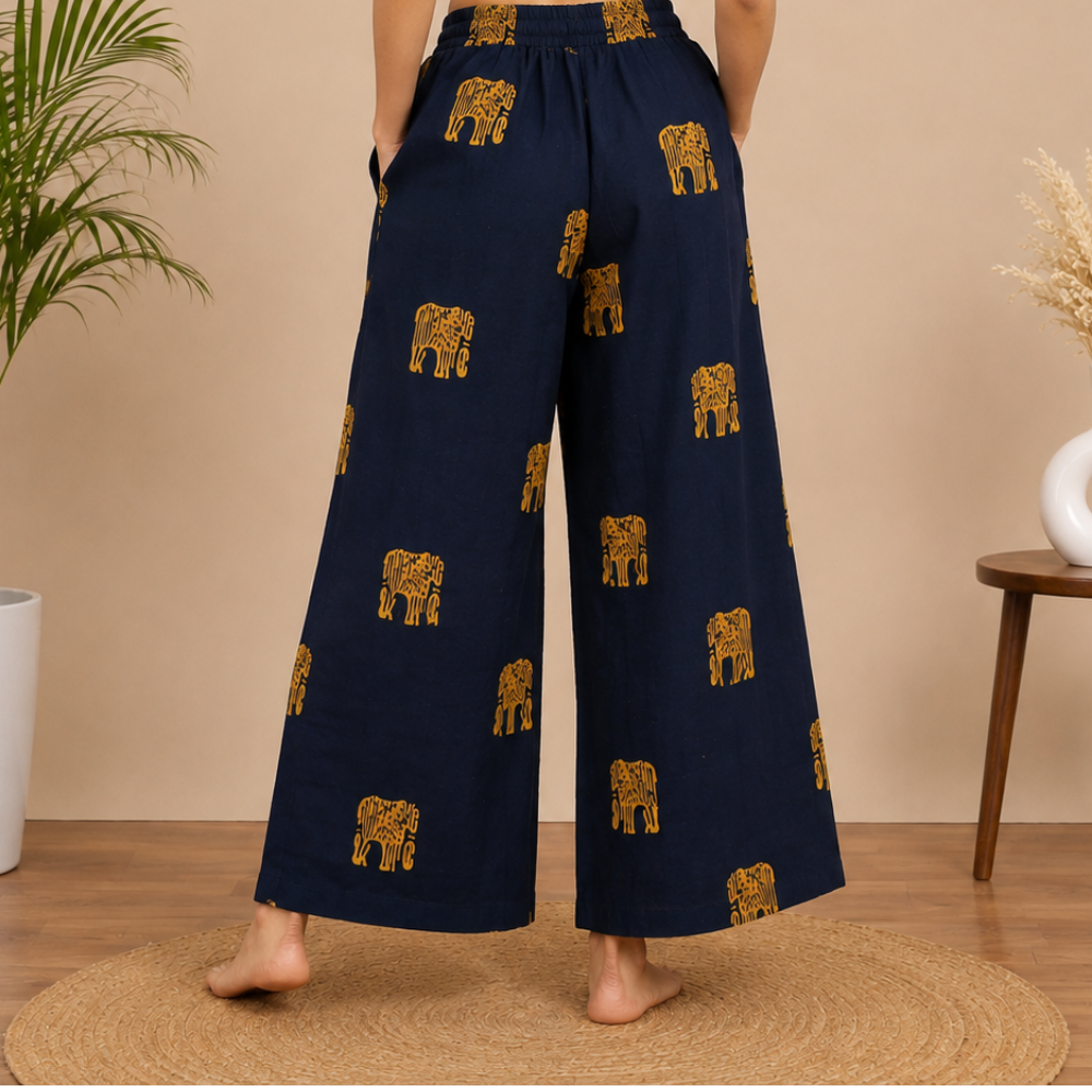 Navy Blue Palazzo Pant (Free size)