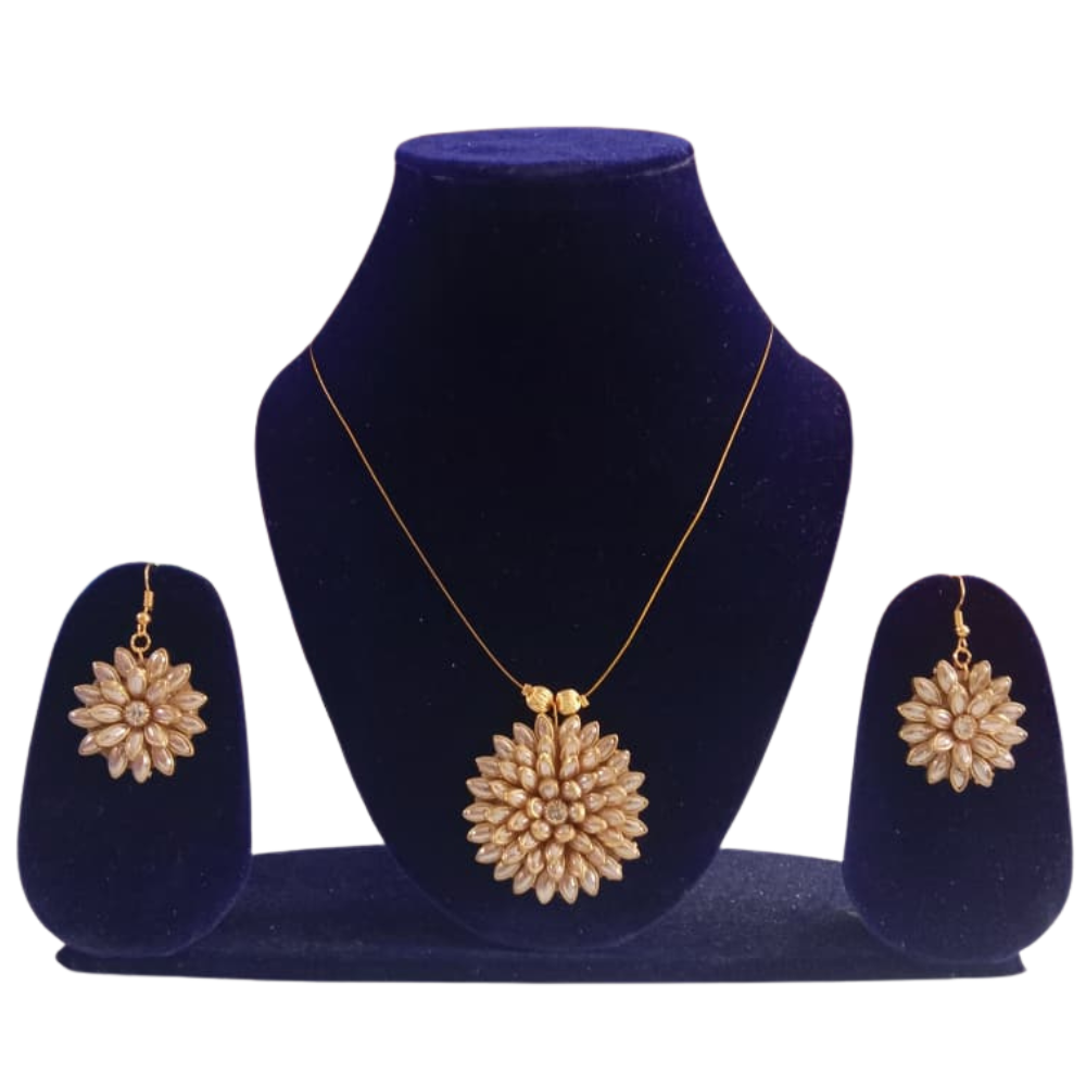 Invisible Gold Chain Set With Earrings
