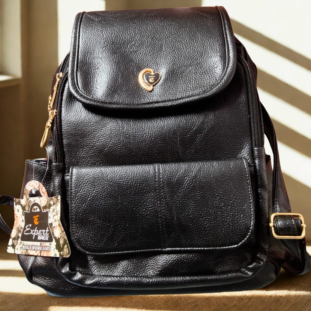 PU Leather Multipurpose Bag Pack Black