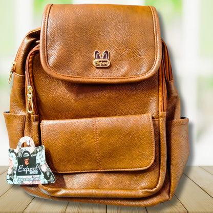PU Leather Multipurpose Back Pack Brown
