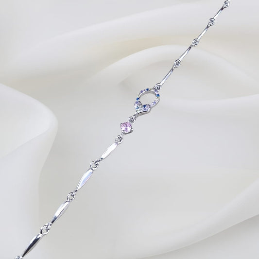 Colourful Heart Bracelet With Silver Plating