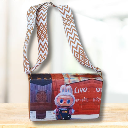 Doll Printed Sling Bag With Broad Strap