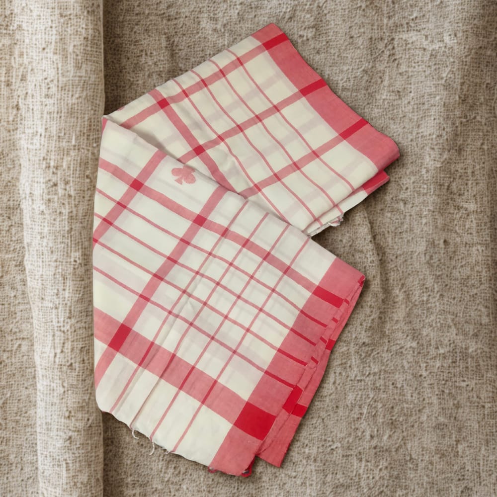 Hand woven jamdani cotton stole_pink