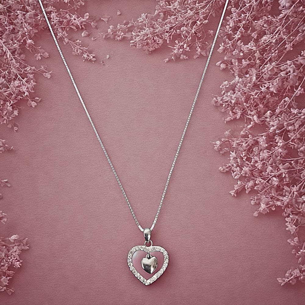 Hanging Heart Silver Chain Pendent