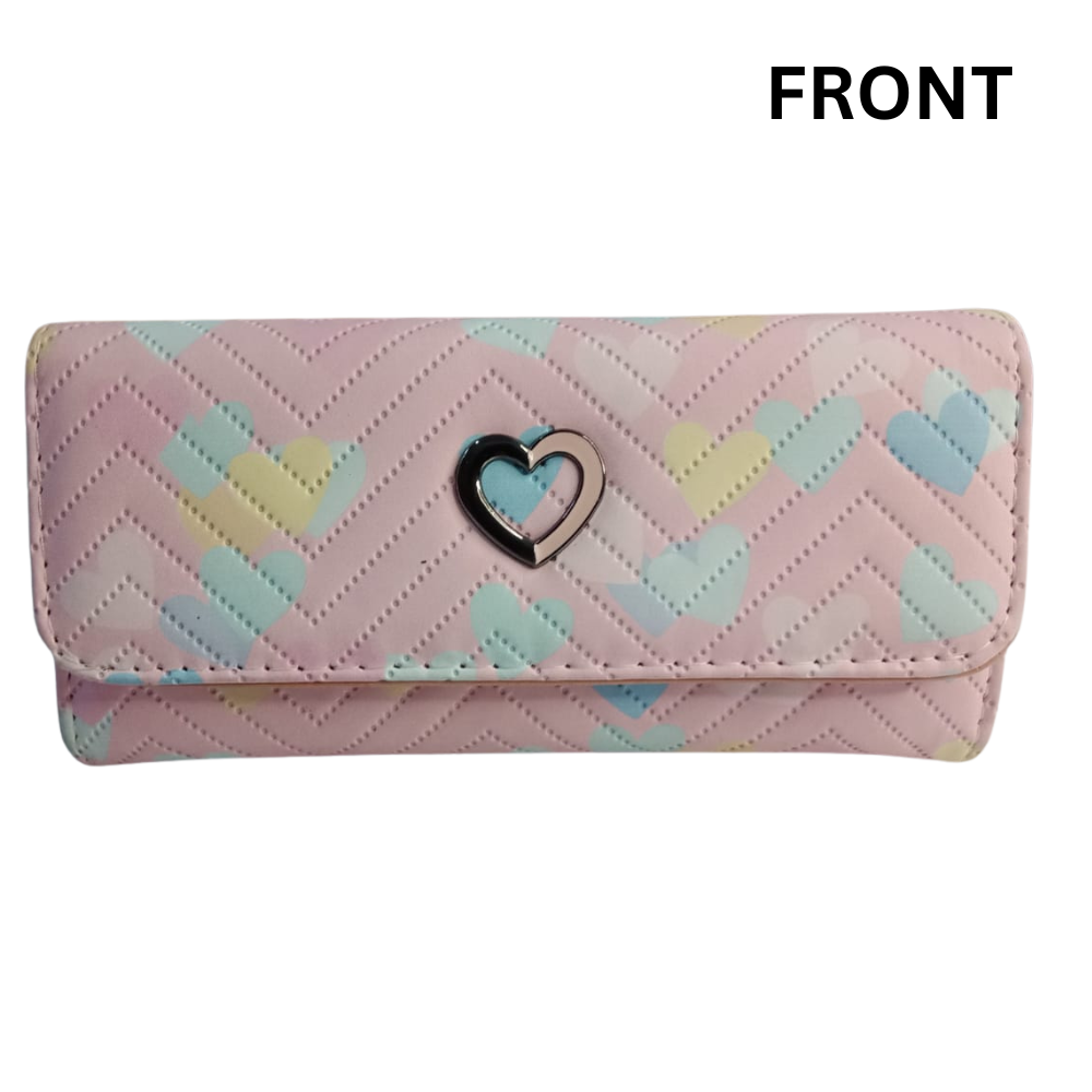 Printed Long Wallet Pink