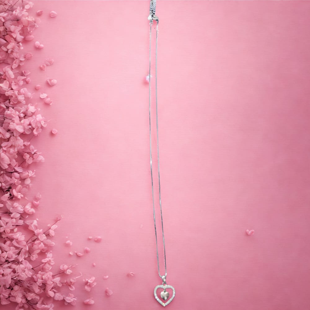 Hanging Heart Silver Chain Pendent