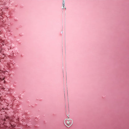 Hanging Heart Silver Chain Pendent