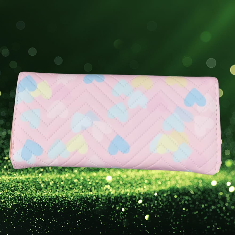 Printed Long Wallet Pink