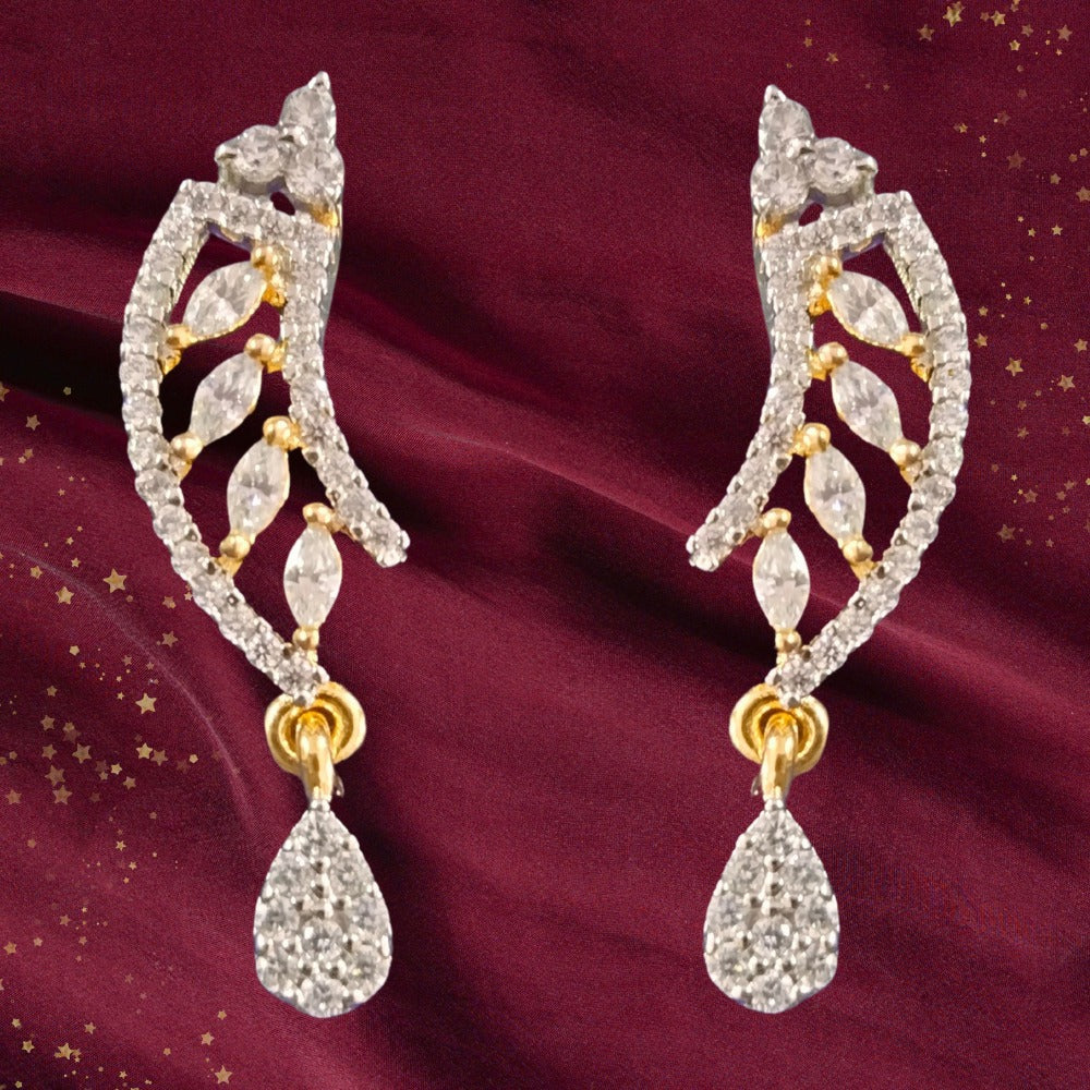 American Diamond Classic Mangalsutra Set With Earrings