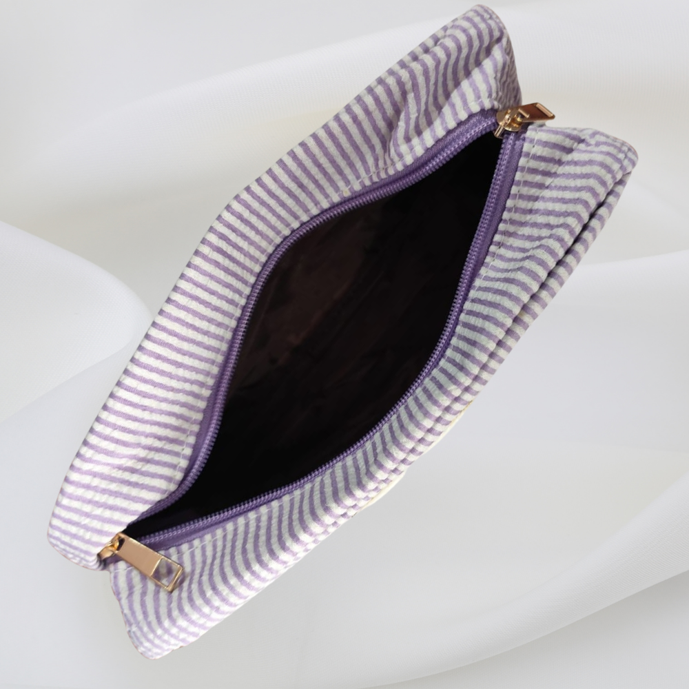 Multipurpose Striped Pouch Purple