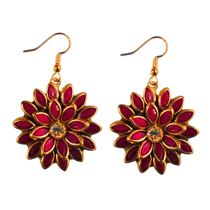 Invisible Maroon Chain Set With Earrings