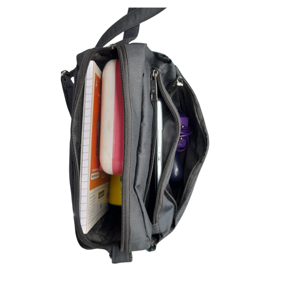 Unisex Casual Bag With Multi Zipper