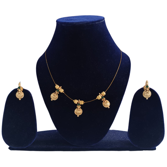 Invisible Chain Set With Lakshmi Pendant