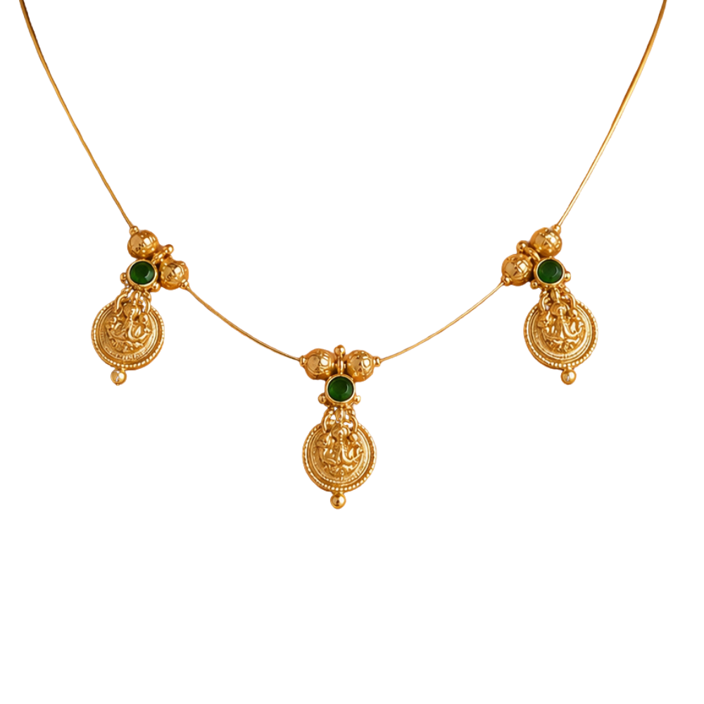 Invisible Chain Set With Lakshmi Pendant