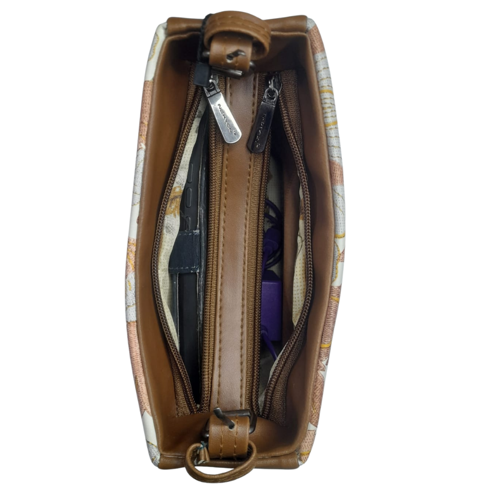 Boat Shaped Floral Printed Sling Bag