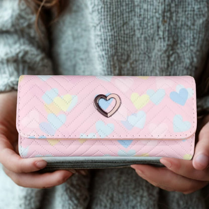 Printed Long Wallet Pink