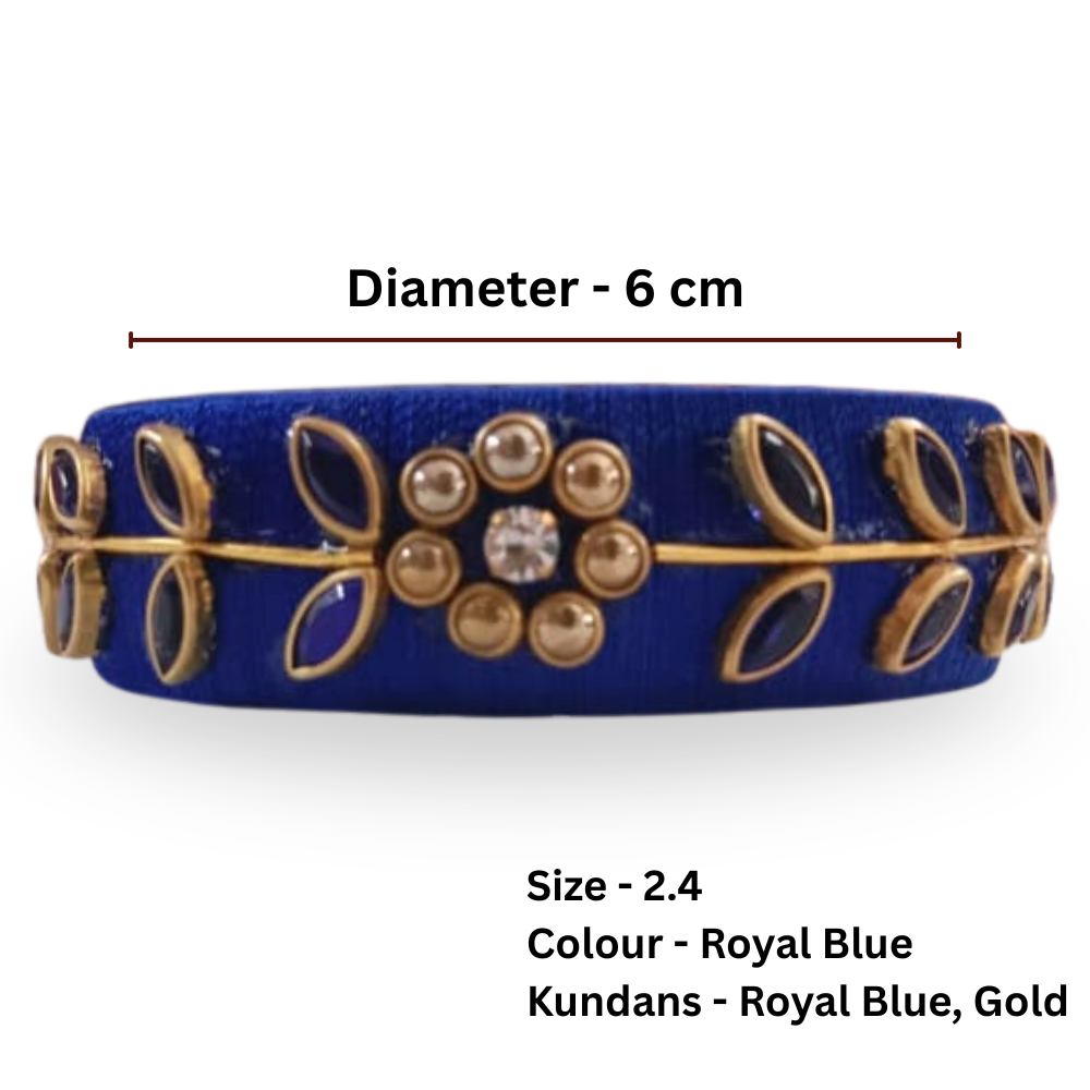 Silk Thread Blue Bangles Set
