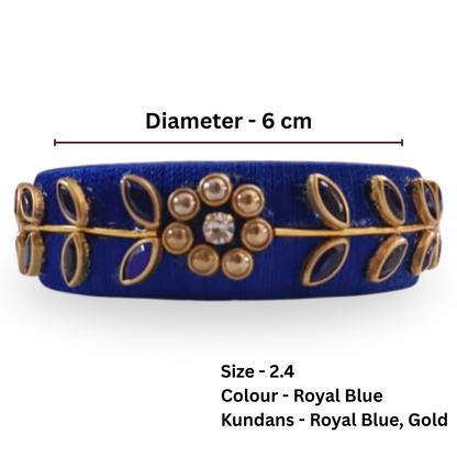 Silk Thread Blue Bangles Set