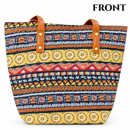 Ikkat Fabric Combo Tote Bag Set Of 5