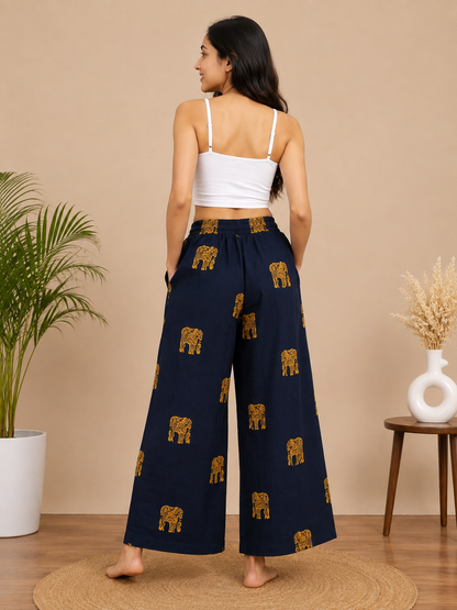 Navy Blue Palazzo Pant (Free size)