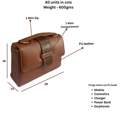 Box Shape  Sling Bag
