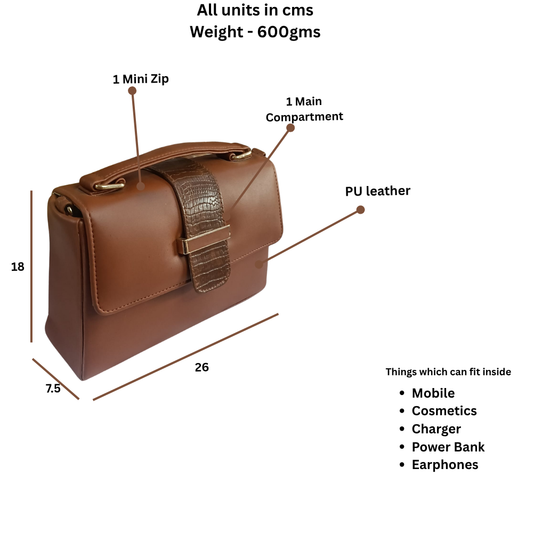 Box Shape  Sling Bag