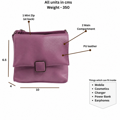 PU Leather Sling Bag for Casual Use