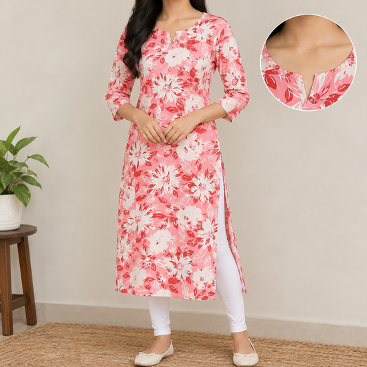 Red Floral Kurta