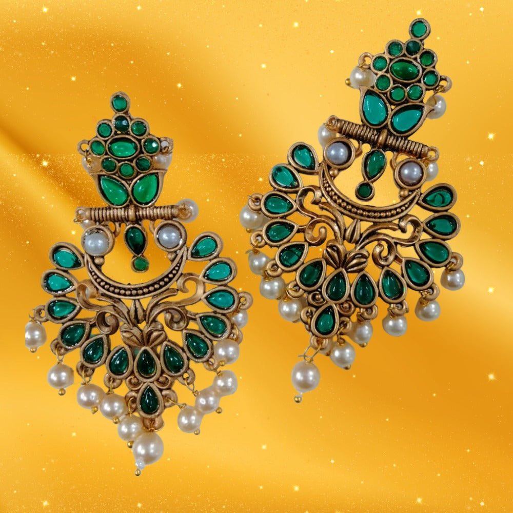 Chandbali Earrings With Pearl