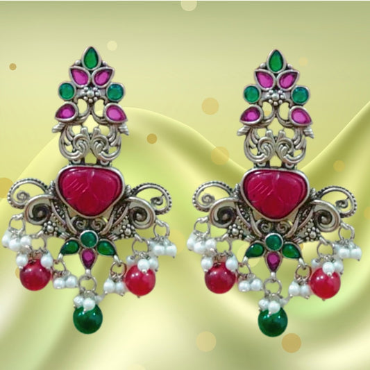 Floral Earrings With Pearls