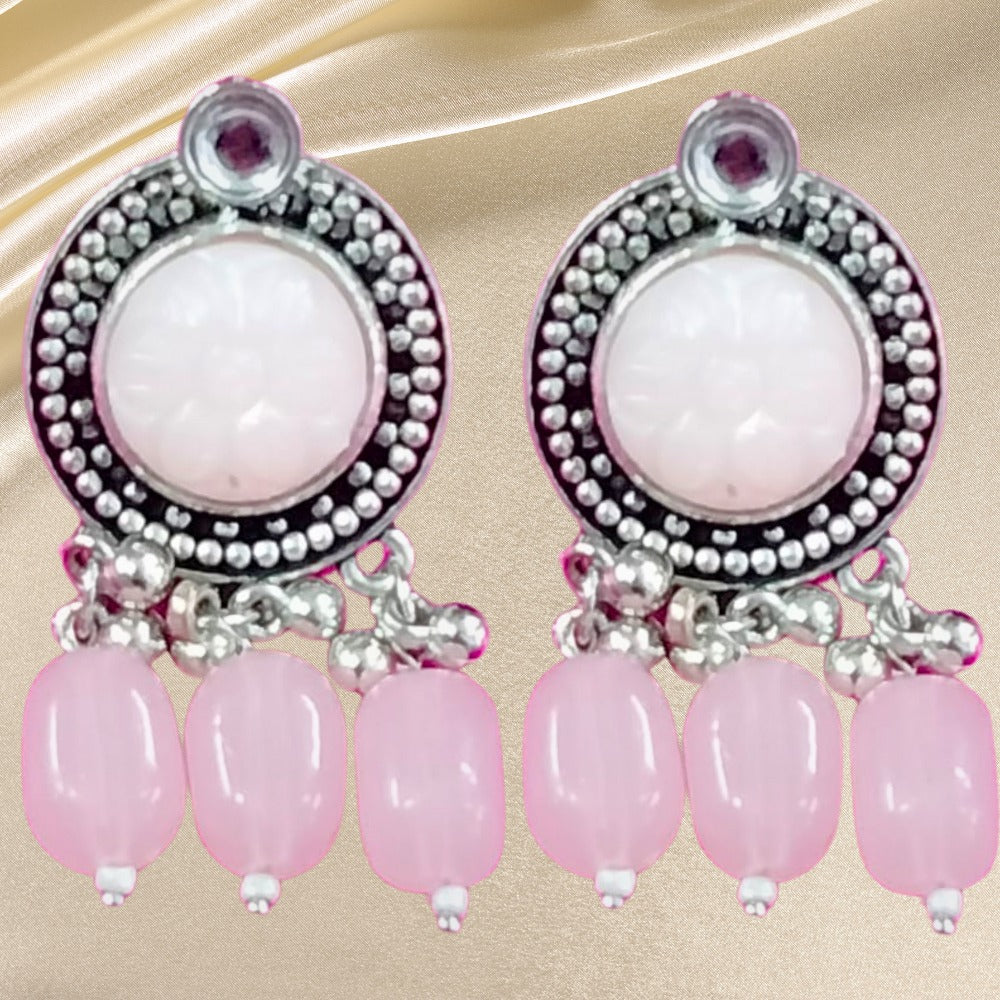 Pearl Beaded Necklace With Earrings