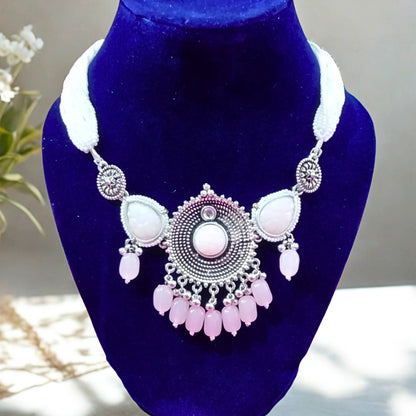 Pearl Beaded Necklace With Earrings