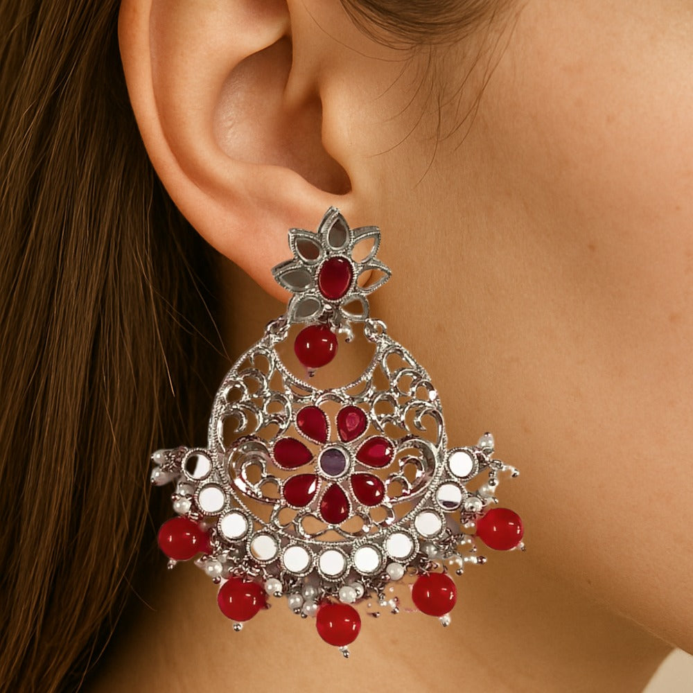 American Diamond Rhodium Earrings