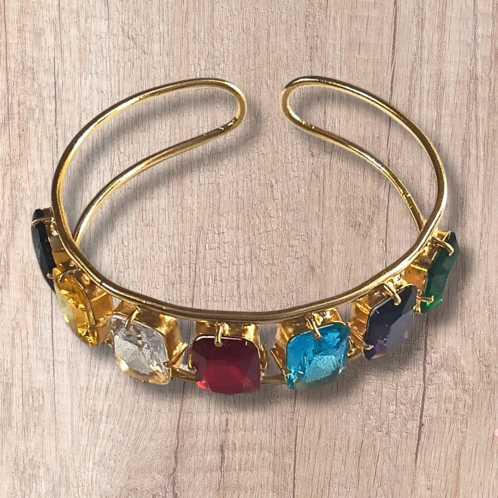 Multicolour Gemstone Audjustable  Bracelet