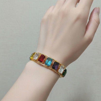 Multicolour Gemstone Audjustable  Bracelet