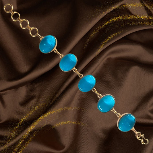 Blue Gemstone Adjustable Bracelet