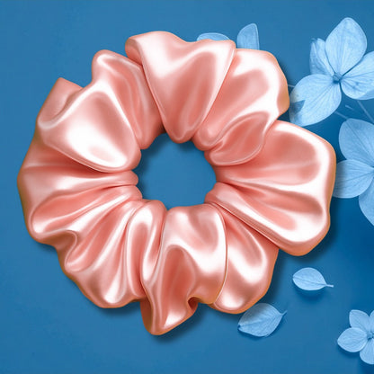 Satin Pink Fluffy Scrunchies