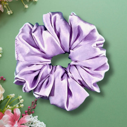 Satin Purple Fluffy scrunchies