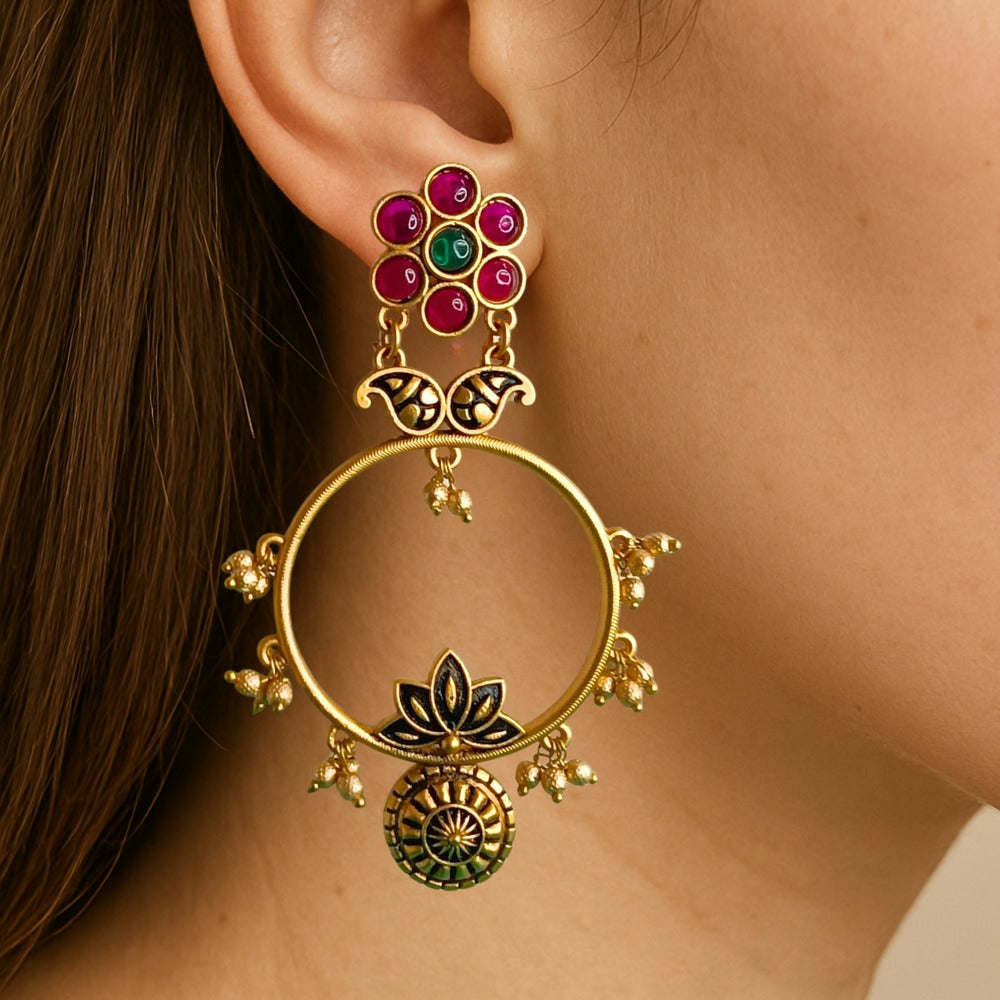 Chandbali Floral  Earrings