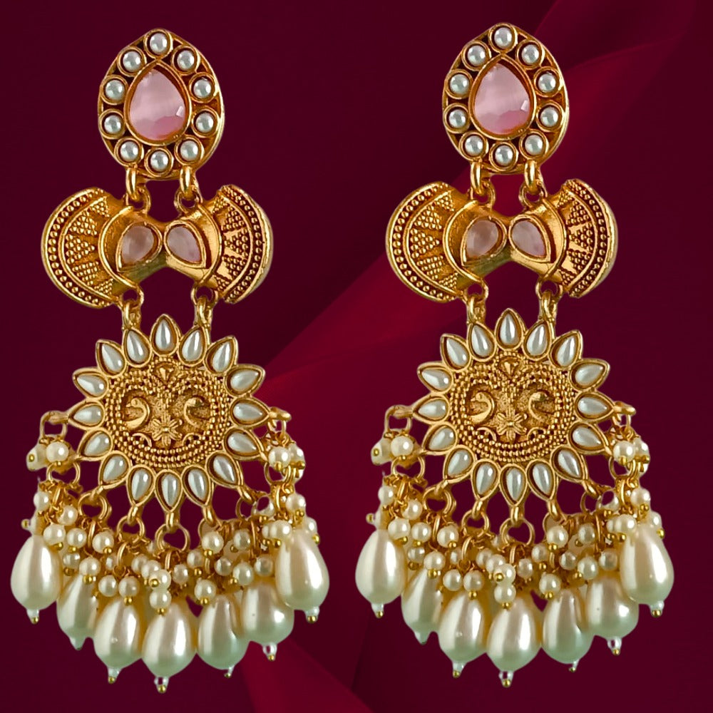 Kundan Earrings With Pearls
