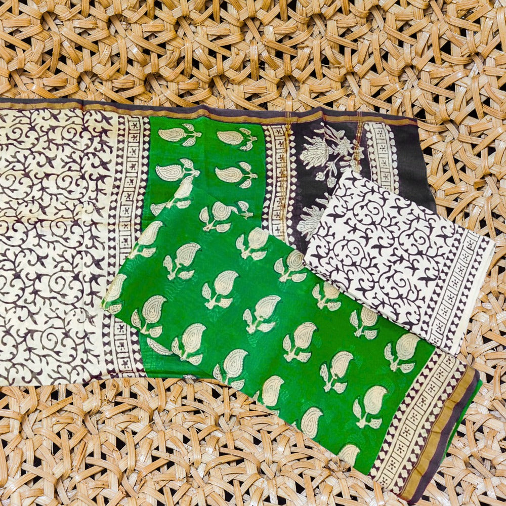 Chanderi Silk Suit Set Green