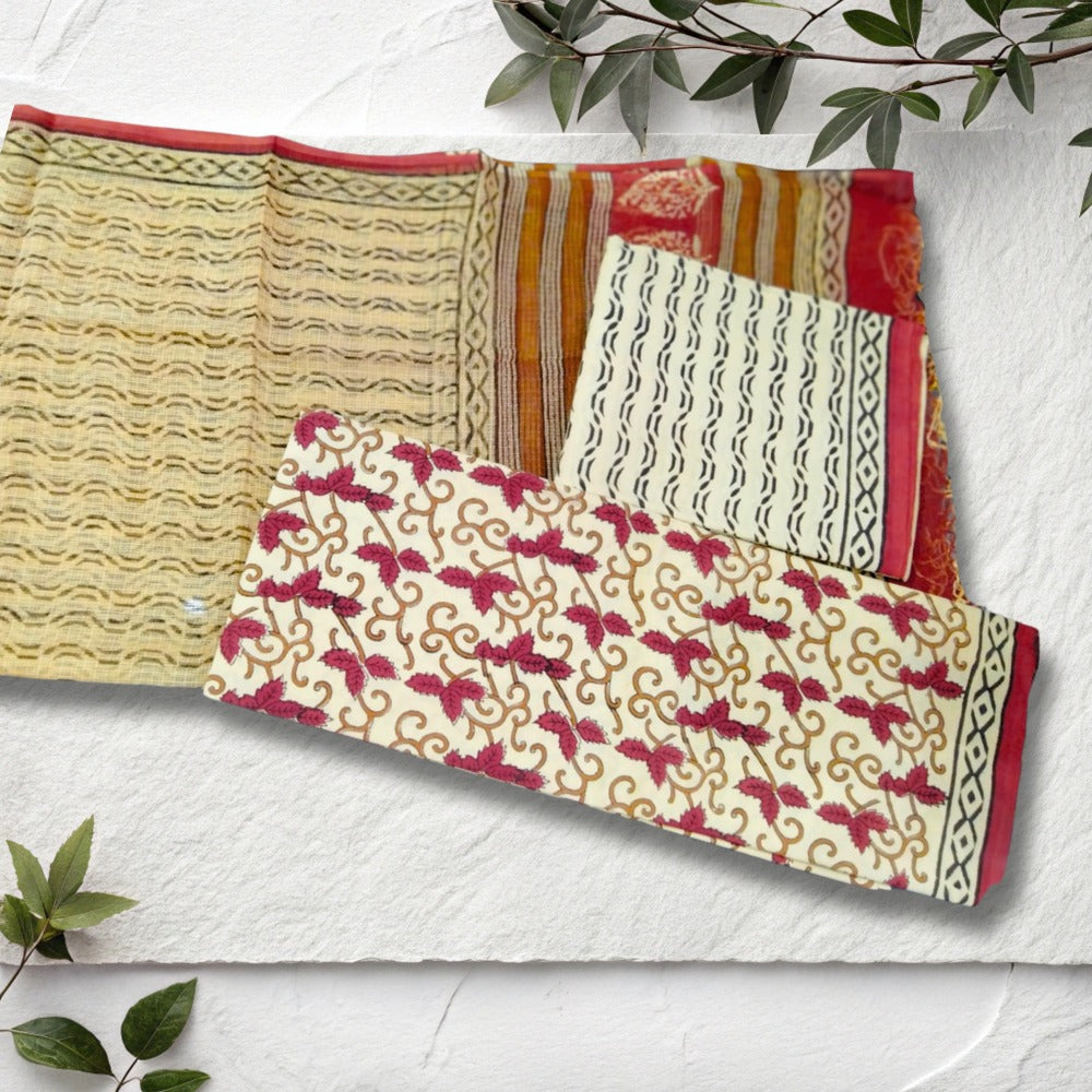 Cotton Suit Set With Kota Dupatta Beige