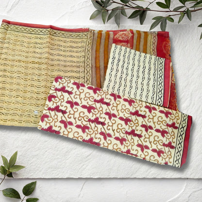 Cotton Suit Set With Kota Dupatta Beige