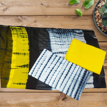 Hand Block Print Cotton Suit Set Yellow